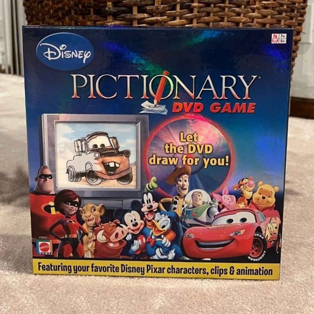 Disney Pictionary DVD Game Mattel 2007 Disney Pixar New Factory Sealed Vintage